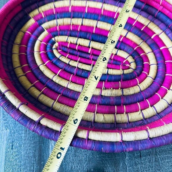 Bohemian Pink Hand Woven Straw Baskets Decor Bundle Lot - Picture 3 of 10